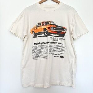 Abercrombie & Fitch Mustang Car Graphic Tee in cream